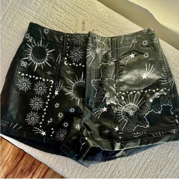 New Free People Raise The Stakes Celestial Black Embroidered Shorts - Picture 7 of 10